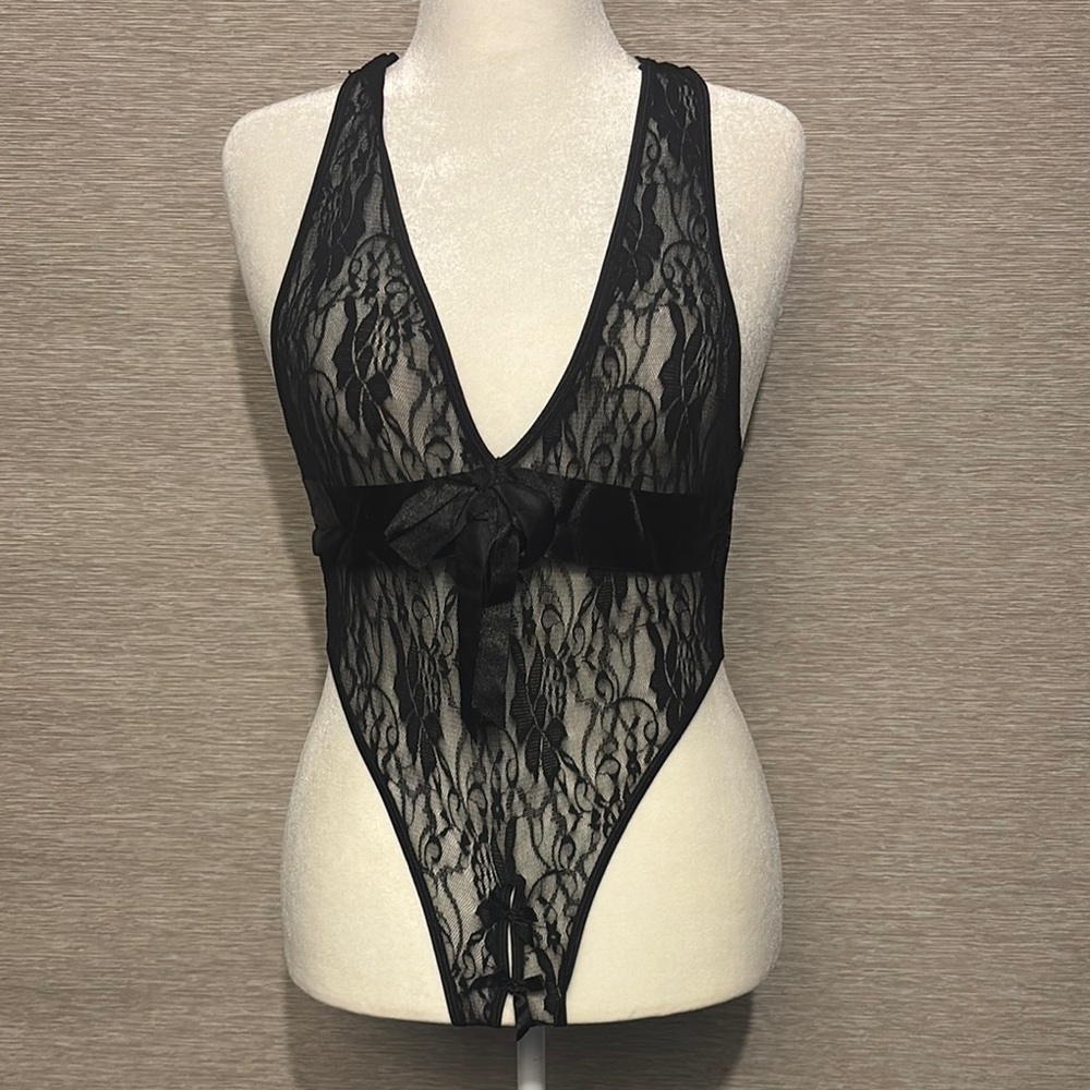Elegant Black Lace Bodysuit